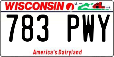 WI license plate 783PWY