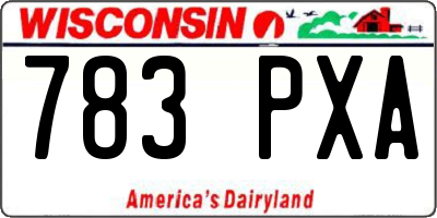 WI license plate 783PXA