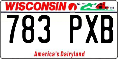 WI license plate 783PXB