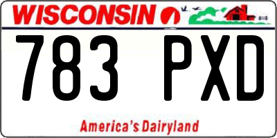 WI license plate 783PXD