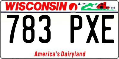 WI license plate 783PXE