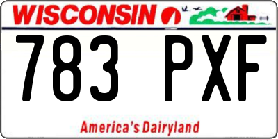 WI license plate 783PXF
