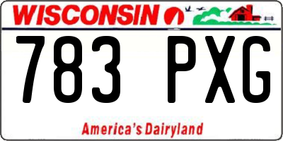 WI license plate 783PXG