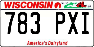 WI license plate 783PXI