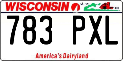 WI license plate 783PXL