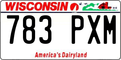 WI license plate 783PXM