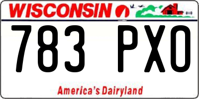 WI license plate 783PXO