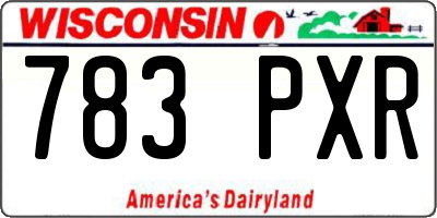 WI license plate 783PXR