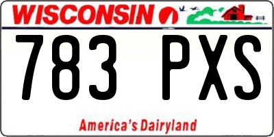WI license plate 783PXS