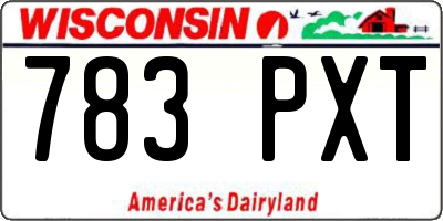 WI license plate 783PXT