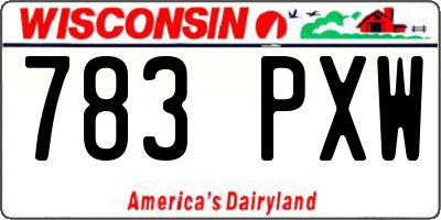 WI license plate 783PXW