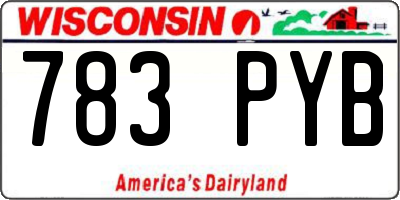 WI license plate 783PYB