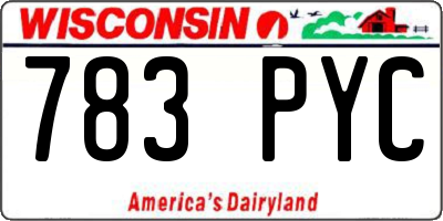 WI license plate 783PYC