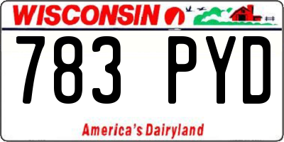 WI license plate 783PYD