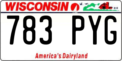 WI license plate 783PYG