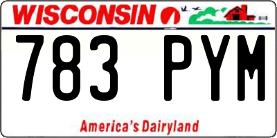 WI license plate 783PYM