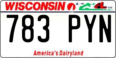 WI license plate 783PYN