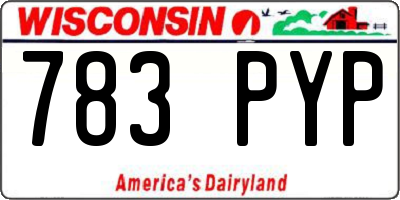 WI license plate 783PYP