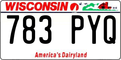 WI license plate 783PYQ