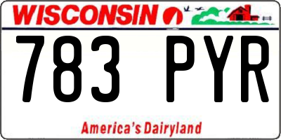 WI license plate 783PYR
