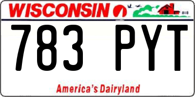 WI license plate 783PYT