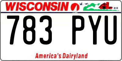 WI license plate 783PYU