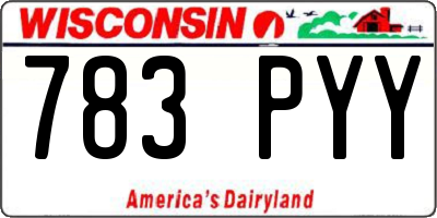 WI license plate 783PYY