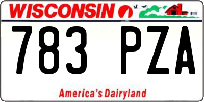 WI license plate 783PZA