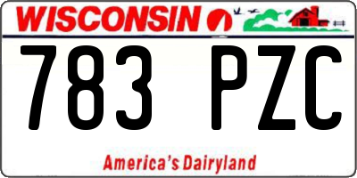 WI license plate 783PZC