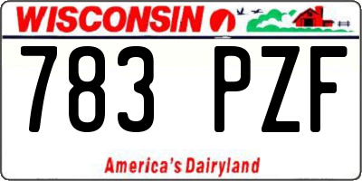 WI license plate 783PZF