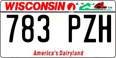 WI license plate 783PZH