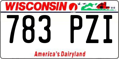 WI license plate 783PZI