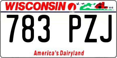 WI license plate 783PZJ