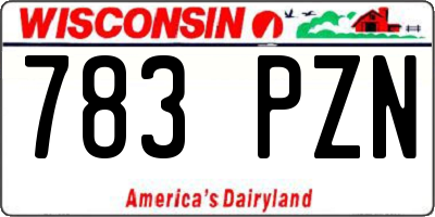 WI license plate 783PZN