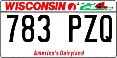 WI license plate 783PZQ