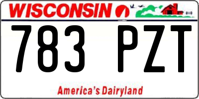 WI license plate 783PZT