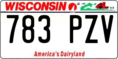 WI license plate 783PZV