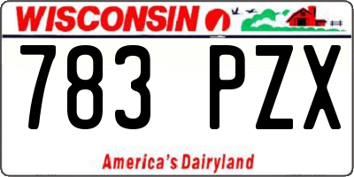 WI license plate 783PZX