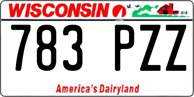 WI license plate 783PZZ