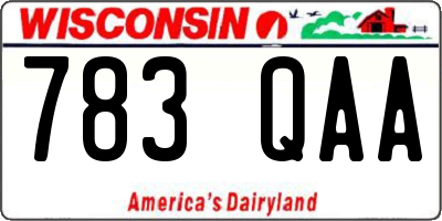 WI license plate 783QAA