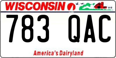 WI license plate 783QAC