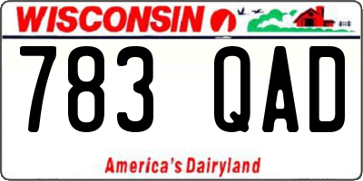 WI license plate 783QAD