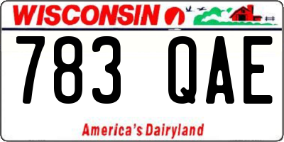 WI license plate 783QAE