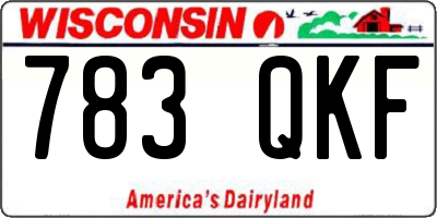 WI license plate 783QKF