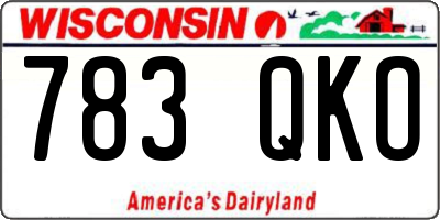 WI license plate 783QKO