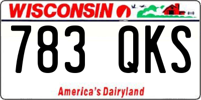 WI license plate 783QKS