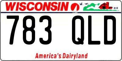 WI license plate 783QLD