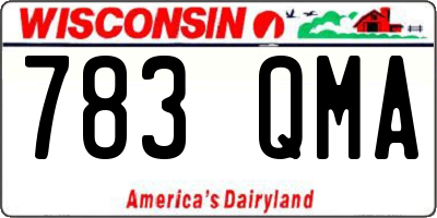 WI license plate 783QMA