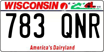 WI license plate 783QNR