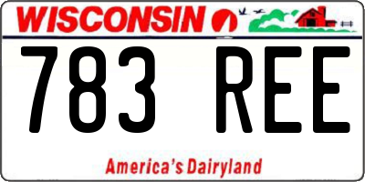 WI license plate 783REE